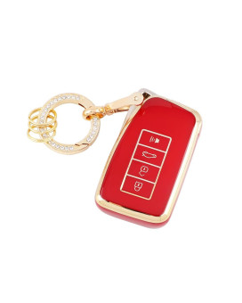 Carfib For Lexus Key Fob Cover Accessories Bling Es Gs Is Ls Nx Rc Rx 2023 2022 2021 2020 2019 Key Case Holder Car Remote Key Chain Ring Women Tpu Red Gold