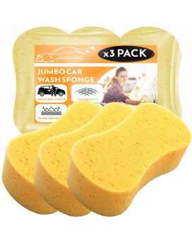 Xtremeauto Car Sponges Jumbo Size For Car Cleaning, Washing & Windows - 3 Pack Car Wash Sponge - Anti Scratch Technology - Perfect For Wheels And Bodywork