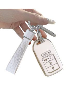 Key Fob Cover ,Two Different Materials Keychain Accessories,5 Colors Tpu Key Cover For Honda Accord Civic Etc Smart Key