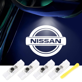 No Fade Verkoy Door Light Logo Compatible With Nissan - Welcome Lights Accessories For Terraaltimamaximaarmadatitanquestpathfinder Series-4Pcs