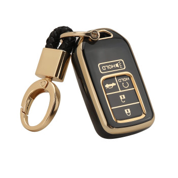 Ft-Bh For Honda Key Fob Cover With Keychain, For Honda Accord Civic Smart Remote Key Fob Case