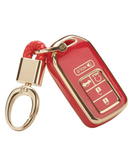 Ft-Bh For Honda Key Fob Cover With Keychain, For Honda Accord Civic Smart Remote Key Fob Case