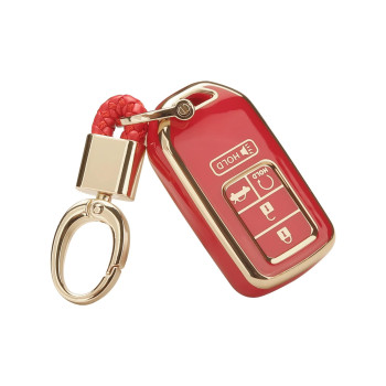 Ft-Bh For Honda Key Fob Cover With Keychain, For Honda Accord Civic Smart Remote Key Fob Case