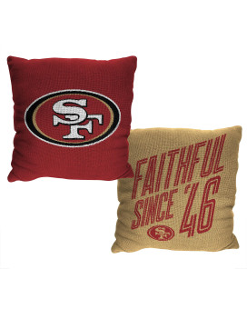Northwest - Nfl Team Invert 14 Double Sided Jacquard Pillow - 2 Pack (San Francisco 49Ers)