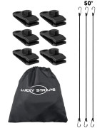 Luckystraps Car Cover Gust Straps With Heavy Duty Clips, Car Cover Wind Protector With Uv Resistance, Protect Your Car Cover From Blowing Off In High Winds, Fit For All Cars From 42 Ft To 88 Ft