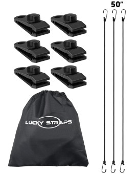 Luckystraps Car Cover Gust Straps With Heavy Duty Clips, Car Cover Wind Protector With Uv Resistance, Protect Your Car Cover From Blowing Off In High Winds, Fit For All Cars From 42 Ft To 88 Ft