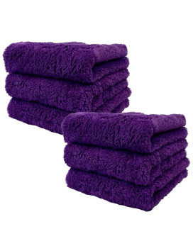 Proje Premium Car Care - Plush Purple Microfiber Towel For Detailing And Polishing Cars - Ultra Absorbent Microfiber Cloth - Streak Free And Scratch Proof - 500 Gsm 16X16 - Pack Of 6