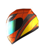 Wow Motorcycle Full Face Helmet Street Bike Bmx Mx Youth Kids Spider Orange