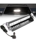 Booyu 148In Led Windshield Emergency Strobe Dash Light Bar 1224V Interior Visor Deck Flashing Hazard Safety Warning Lights For Police Law Enforcement Pov Trucks Vehicles Whitewhite]12 Leds]18W]