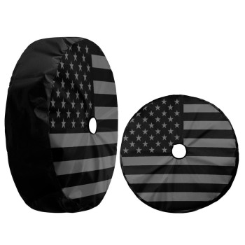 Foruidea Black America Flag Spare Tire Cover With Backup Camera Hole Wheel Tire Cover Fit Trailer, Rv, Suv And Many Vehicle 14Inch