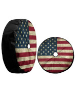 Foruidea Retro American Flag Spare Tire Cover With Backup Camera Hole Wheel Tire Cover Fit Trailer, Rv, Suv And Many Vehicle 16Inch