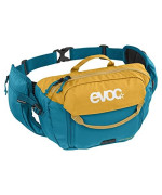 Evoc Hip Pack 3 L Waist Bagbum Bag (3 L Capacity, Airflow Contact System, Adjustable Waist Belt, Venti Flap System, Includes 15 L Hydration Bladder), Loam - Ocean, Loam - Ocean, Backpack