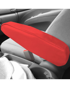 Fh Group Premium Faux Leather Red Armrest Cover Semi-Universal Fit, One Pair, Set Of 2