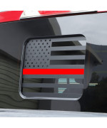 Zxiaochun Rear Middle Window American Flag Decal For Ford F150 F250 F350 2015-2022 2023 Back Centre Sliding Window Glass Usa Flag Vinyl Sticker (Thin Red Line)