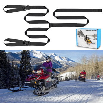 Botepon Snowmobile Tow Strap With Hook, Tow Rope, Quick Hook Up And Tow Easilly For Snowmobile, Sled, Skidoo Or Atv, Snowmobile Accessories, Snowmobile Safety Kit(10 Feet)