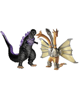 Twcare Set Of 2 Legendary Shin Godzilla Vs Mecha King Ghidorah Toy Action Figures, Movable Joints Movie Series Soft Vinyl, Carry Bag