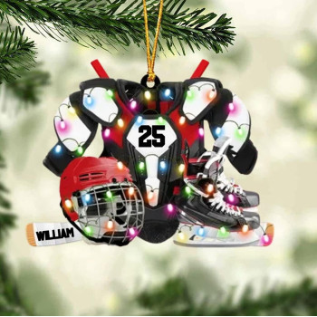 Personalized American Football Custom Shaped Acrylic Christmas Ornament- Gift For Football Player- Custom Name Ornament