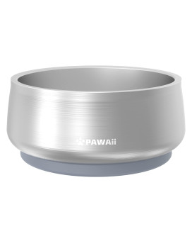 Pawaii Dog Bowl, Double Wall Stainless Steel Dog Bowls With Non-Slip Rubber Base, Insulated Dog Bowl, Durable, Dishwasher Safe, Pet Bowl For Food And Water, 34Oz