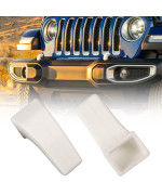 Dkmght Factory Bumper Tow Hook Covers For Jeep Wrangler Jk Jl Gladiator Tj, White Tow Hook Protector Jeep Wrangler Accessories 2007-2022 (2Pcs)