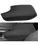 Locoy Center Console Armrest Cover Fit For Subaru Crosstrek Accessories 2018-2023 And Impreza 2017-2023 Arm Rest Box Protective Cover, Armrest Lid Leather Cover, Middle Console Cover (Black Stitches)