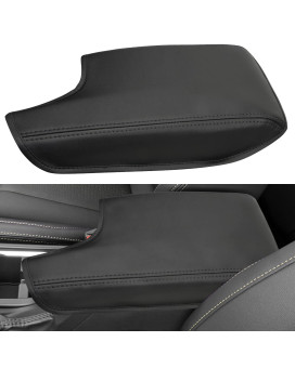 Locoy Center Console Armrest Cover Fit For Subaru Crosstrek Accessories 2018-2023 And Impreza 2017-2023 Arm Rest Box Protective Cover, Armrest Lid Leather Cover, Middle Console Cover (Black Stitches)