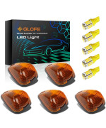 Glofe 5X Cab Roof Marker Lights Led Amber Top Clearance Running Lights Compatible With Ford 1999-2016 F150 F250 F350 F450 F550 Super Duty Pickup Trucks Suv (5Pcs, Amber Lens)