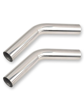 Fgjqefg 4 Inch 45 Degree Diy Custom Mandrel Exhaust Pipe Tube Pipe, T304 Stainless Steel, Universal Fit, 205 Inch End To End Length, 4 Od Mandrel Bend Pipe 2Pcs