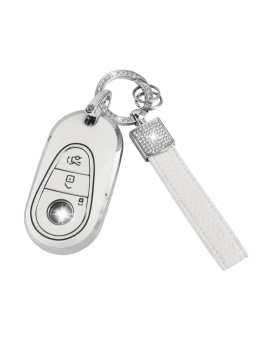 Uhonsn For Mercedes Benz Key Fob Cover Keys Shells Case Keychain Full Covers Protector Soft Tpu Keycover Compatible With Mercedes-Benz C S Sl Class C300 Maybach S580