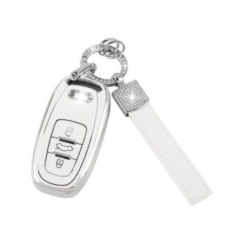 Uhonsn For Audi Key Fob Cover Keys Shells Case Full Covers Protector Keychain Soft Tpu Keycover Compatible With Audi A6 Q5 A4 A5 A7 A8 Rs7 Rs5 R8 S4 S5 S7 S6 Sq5