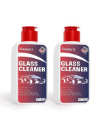 Car Glass Cleaner With Sponge, Car Glass Oil Film Cleaner, Water Spot Remover, Glass Cleaner For Auto And Home Eliminates Coatings, Bird Droppings, And More To Restore Glass To Clear(2 Pack)