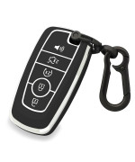 Kirsnda Key Fob Cover Case Keychain Compatible With Ford,Soft Tpu Key Case Fit Expedition For Mustang Fusion Raptor F250 F350 F450 F550 Edge Explorer Smart Remote,5 Buttons Black