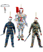 6Pcs Classic Horror Characters Car Air Fresheners Incense Chips Black Ice And Candy Scented Ornament Halloween Ornament Car Rearview Mirror Pendant Hanging Christmas Tree Decor Or Birthday Party (3Pcs-D)