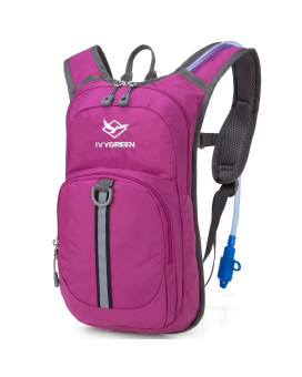 Ivygreen Kids Hydration Backpack, Hiking Backpack For Boys Or Girls With 15L Water Bladder (Purple 02)