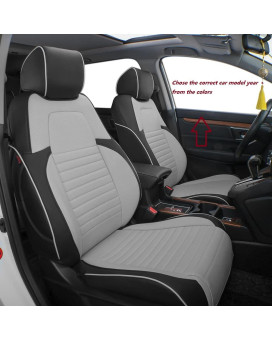 Ekr Custom Fit Crv Seat Covers For Select Honda Crv 2023 2024 - Full Set,Leather (Blackgray)