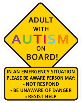 1 Pcs Adult With Autism Awareness - 5 Inches - Car Truck Decal Sticker Alert Responders