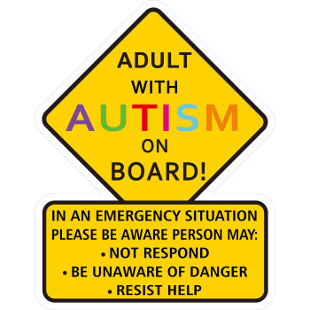 1 Pcs Adult With Autism Awareness - 5 Inches - Car Truck Decal Sticker Alert Responders