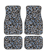 For U Designs Blue Leopard Print Floor Mats For Cars All Weather Heavy-Duty Floor Mats Anti-Slip Rubber Floor Mats Carpet Universal Interior Car Accessories,Set Of 4