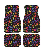 For U Designs Colorful Mushroom Print Car Floor Mats For Women Rubber Floor Mats All Weather Heavy Duty Anti-Slip Auto Floor Mats Carpet Car Accessories Set Of 4