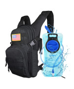 Tactical Molle Hydration Backpack Water Backpack With 2L Peva Water Bladder Hydration Pack For Men Women Military Backpack For Hiking Biking Running Cycling