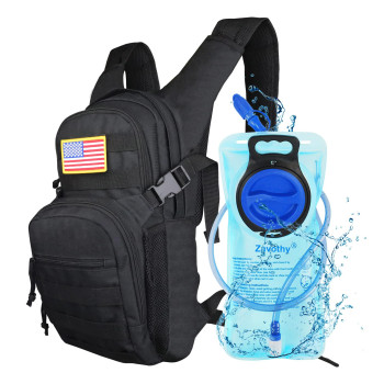 Tactical Molle Hydration Backpack Water Backpack With 2L Peva Water Bladder Hydration Pack For Men Women Military Backpack For Hiking Biking Running Cycling