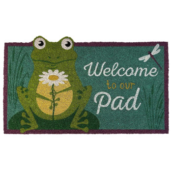 Briarwood Lane Daisy Frog Summer Natural Fiber Coir Doormat Lily Pad Outdoor 30 X 18