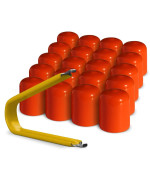 Colorlugs Vinyl Lug Nut Cover Orange Flexible Fit Wheel Lug Nut Cap Fits 19 Mm Pack Of 25 Includes Deluxe Extractor Made In The Usa