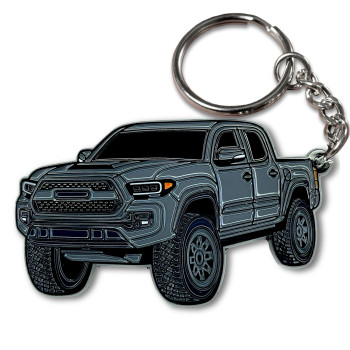 Four Wheel Beast Tacoma Keychain - Tacoma Accessories 2016-2022 Mods For Pro Sport Off Road Cool Key Chain Fob Cover 3Rd Gen Toy Truck (Magnetic Gray)