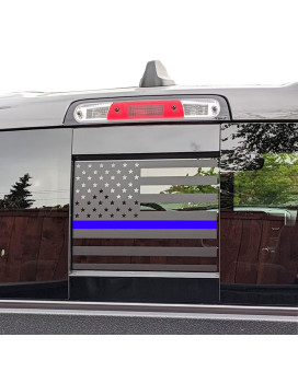 Zxiaochun Rear Middle Window American Flag Decal For Ford F150 F250 F350 2004-2014 Back Centre Sliding Window Glass Usa Flag Vinyl Sticker(Thin Blue Line)