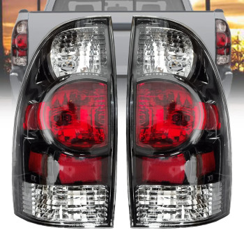 Rongxu Auto Gloss Black Tail Light Assembly Compatible With 2005-2015 Toyota Tacoma Leftright Side Rear Tail Brake Lights Lamp Replace 8155004150 8156004150