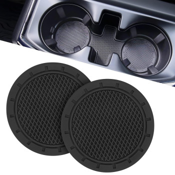 Joytutus Car Cup Coaster, Universal Car Cup Holder Insert, Non-Slip Car Coasters For Cup Holders, Car Accessories For Women ,2Pcs, Black