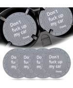 Car Cup Holder Coaster, Car Non-Slip Cup Holder Embedded Decorative Funny Coaster - Dont Fuck Up My Car Please, Suitable For Most Car Interior Accessories For Women Men (Gray)