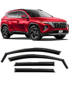 Voron Glass In-Channel Extra Durable Rain Guards For Hyundai Tucson 2021-2023, Window Deflectors, Vent Window Visors, 4 Pieces - 200435