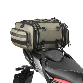 Rhinowalk Motorcycle Travel Luggage, Expandable Motorcycle Tail Bag 26L,Waterproof All Weathertrunkrack Bag With Sissy Bar Straps-Green