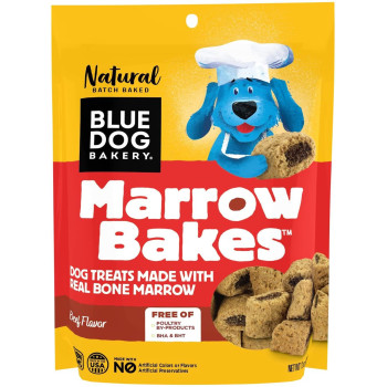 Blue Dog Bakery Natural Dog Treats, Marrow Bakes, Real Bone Marrow, Beef Flavor, 12Oz, 6 Count